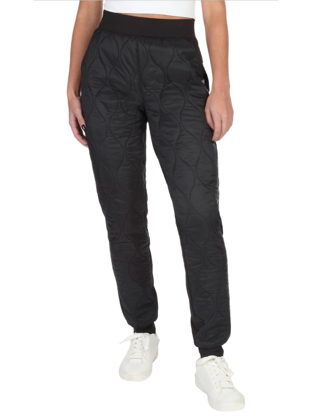 The American Outdoorsman Women's Quilted Jogger Sweatpants Black Onion Quilt S